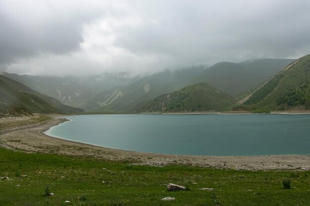 Kezenoyam Lake in the Caucasus Mountains in Chechnya Russia June 2021