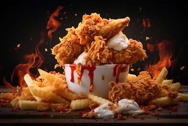 kfc 더러운 새가 닭고기를 많이 먹고 kfc 제품이 오히려 배가 커 보입니다.