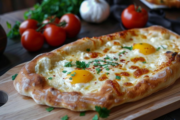 Photo khachapuri georgian cheesefilled bread delicious and savory