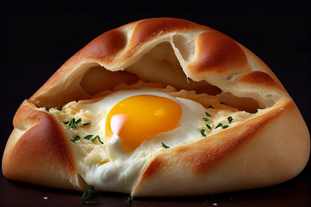 Khachapuri-schotel met AI-gegenereerd ei