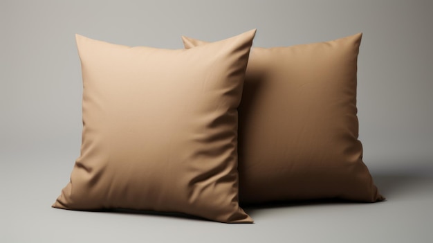 Khaki Pillow Mockups With Hot Background