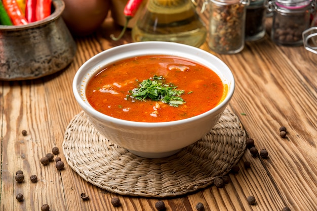 Kharcho soup with meat and rice