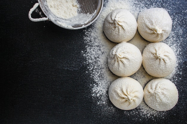 Khinkali or dumplings with filling