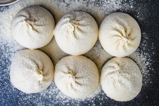 Photo khinkali or dumplings with filling