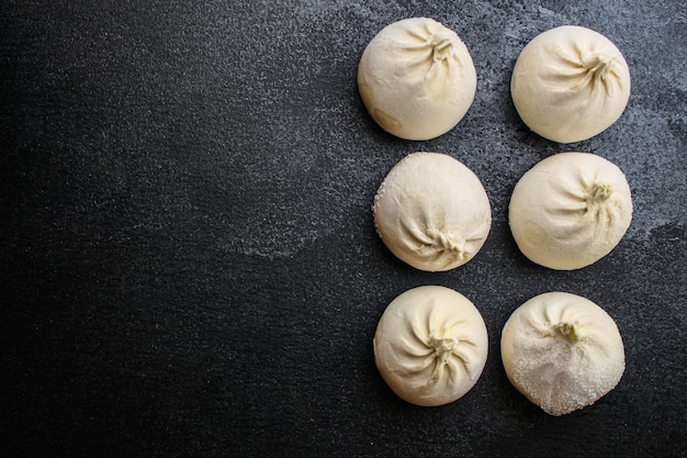 khinkali or dumplings with filling