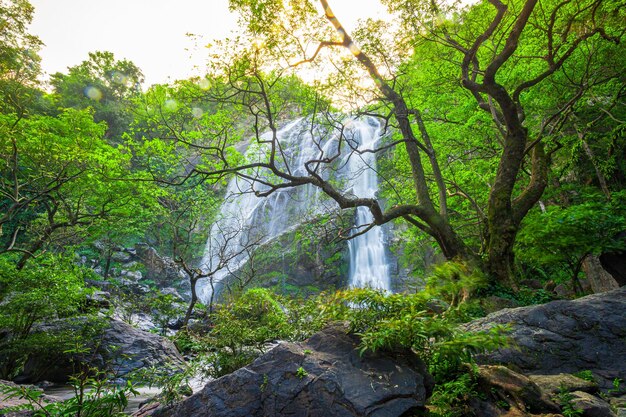 Khlong Lan Waterfall Prachtige watervallen in het nationale park van klong Lan van Thailand Khlong Lan Waterf