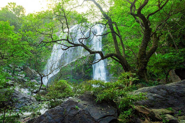 Khlong Lan Waterfall Prachtige watervallen in het nationale park van klong Lan van Thailand Khlong Lan Waterf