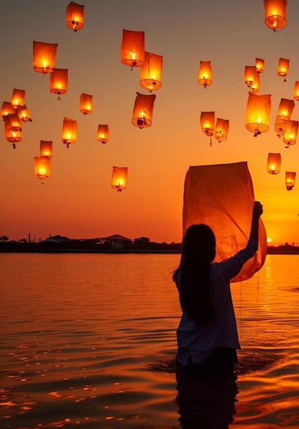 Khom Loy and Khom Fai Sky Lanterns in Thailand