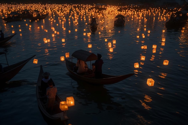 태국의 Khom Loy 및 Khom Fai 천등