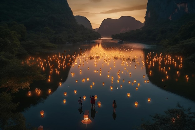 Khom Loy and Khom Fai Sky Lanterns