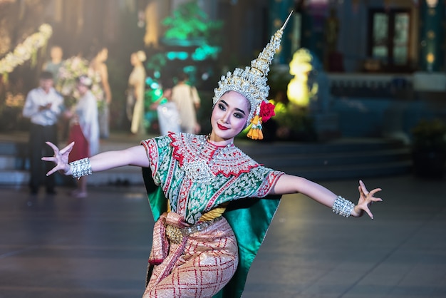 Khon is traditional dance drama art of thai classical masked