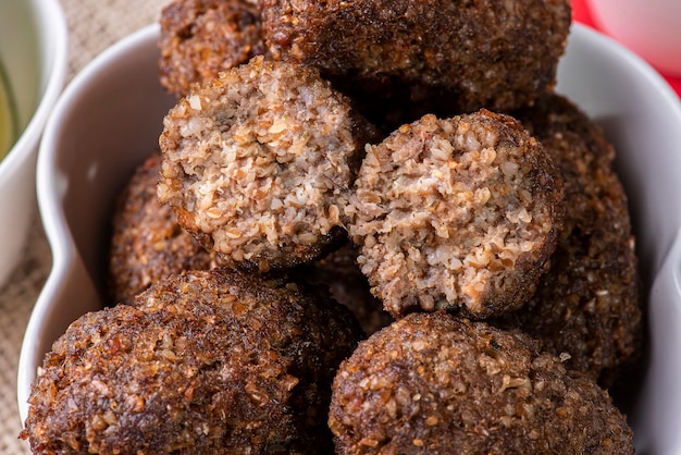 Kibe Fried. Very typical in Brazil. Accompanied by lemon and pepper sauce