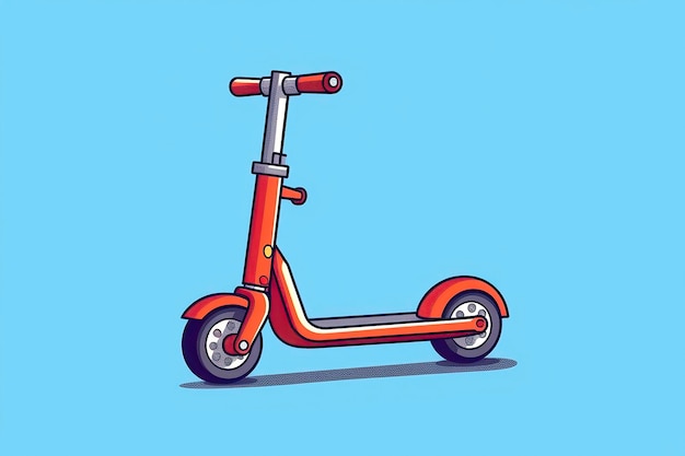 Kick scooter illustration transportation illustration generative ai