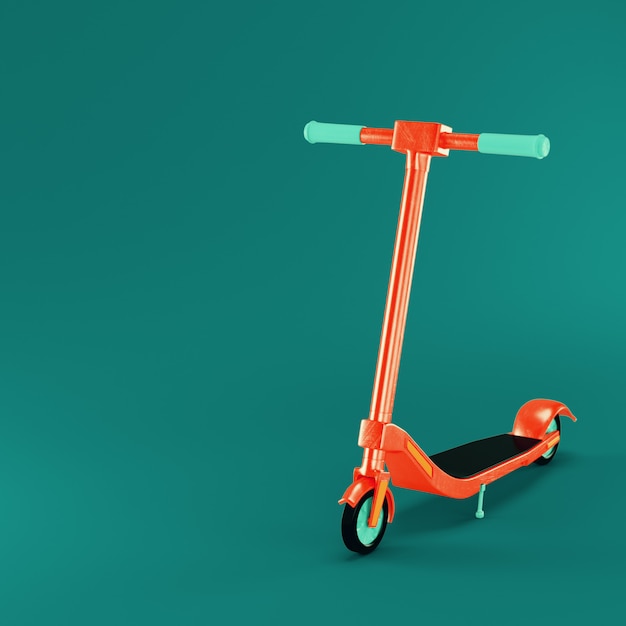 Kickscooter on dark green background