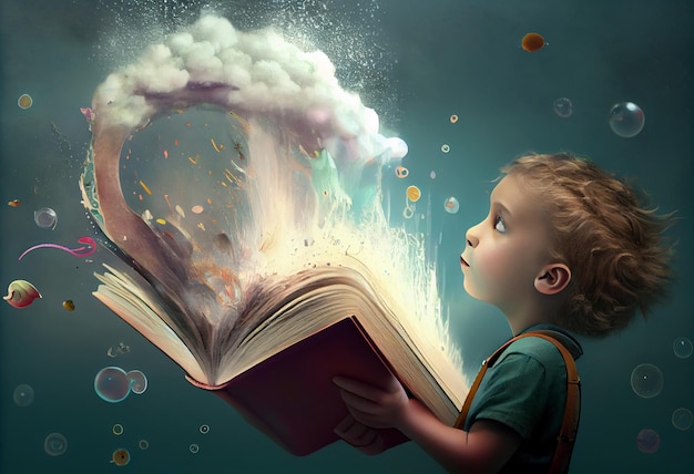 Kid book imagination Generate Ai