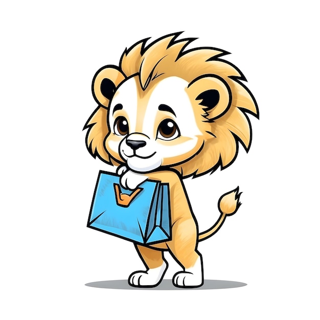 Kid color pencil polar lion Childrens artwork with color pencils Cute lion drawings by kids Colo