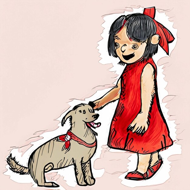 子供と犬のブックカバー