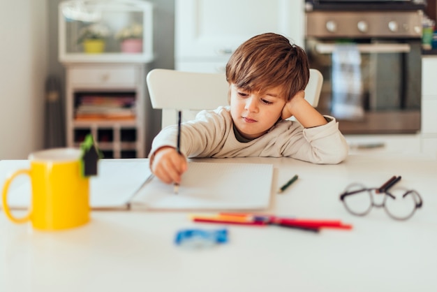 Kid doing homework