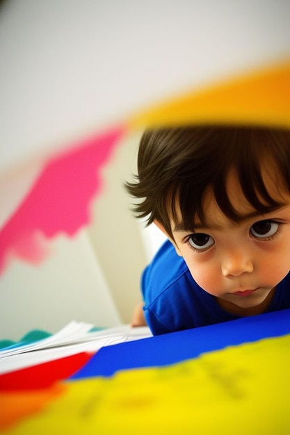 Kid doing some art in world art day