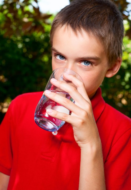 Kid drinking water