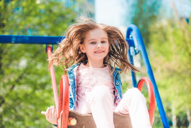 Kid enjoying ride in the park