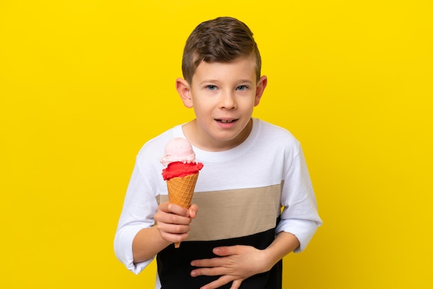 Kid over isolated background