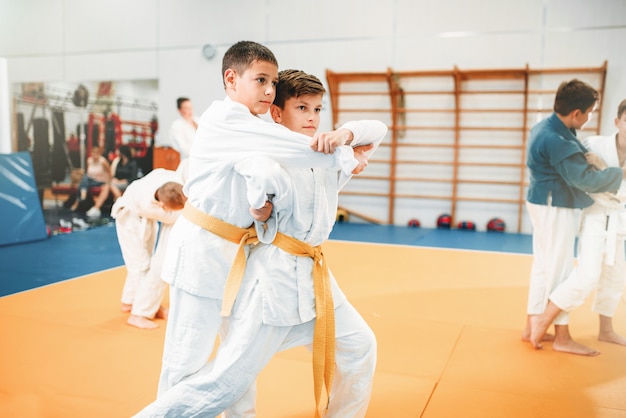 Kid judo, kindertraining krijgskunst in hal