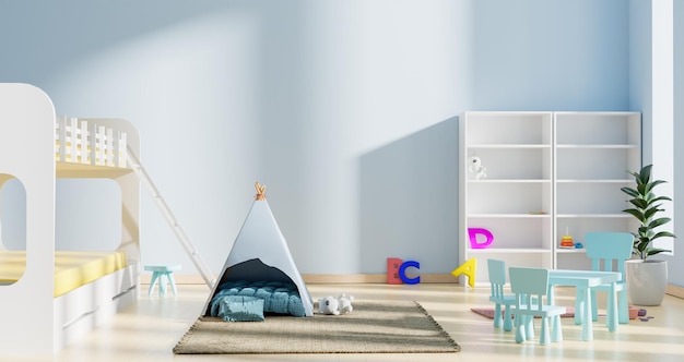 Kid kamer mock up ontwerp 3D illustratie rendering