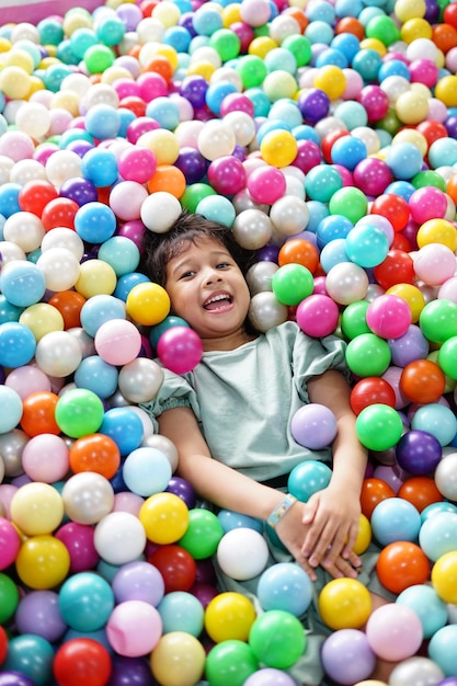 A kid play in the playground