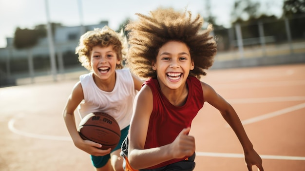 Kid playing basket ball