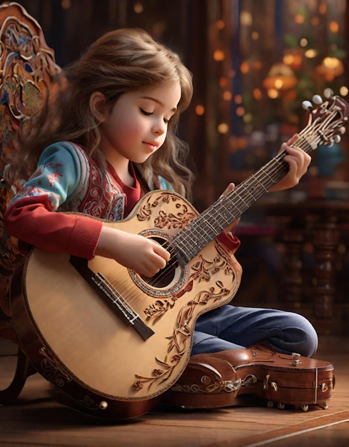 Kid Playing Guitar