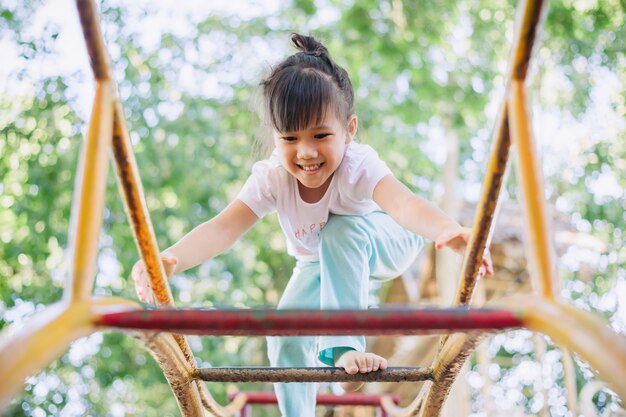 Kid playing in the playground