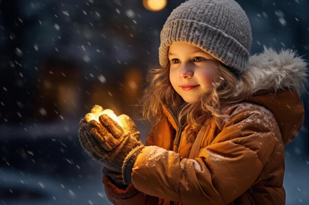 Kid playing snow at snow day