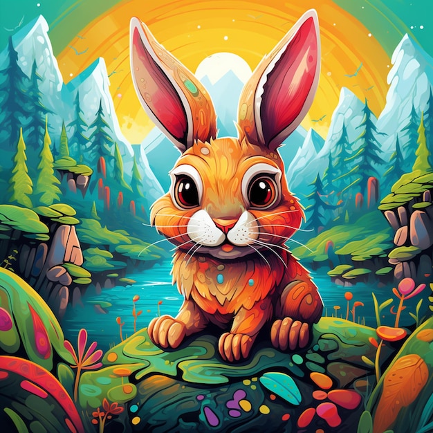 kid rabbit illustration