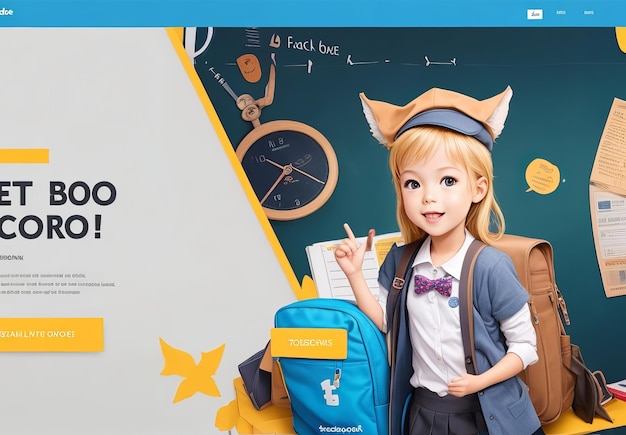 Kid school admission social media timeline cover amp web banner