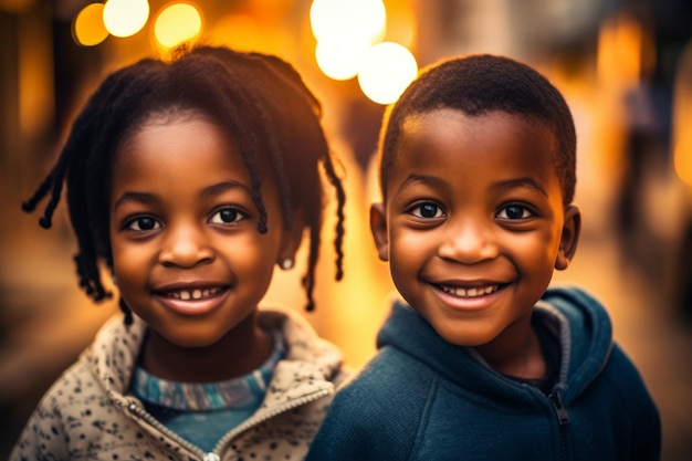 Kid smiles for the camera in a park