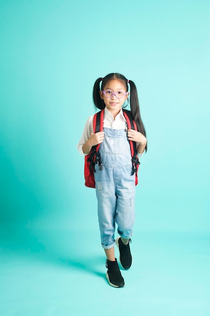 Kid students girl going to school i like school