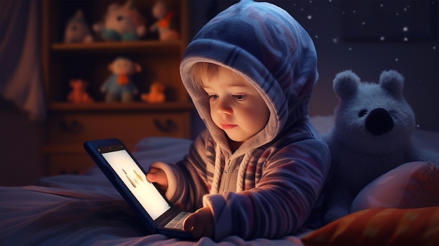 Kid using digital device