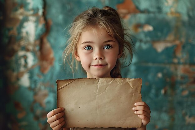 A kid with blank papper