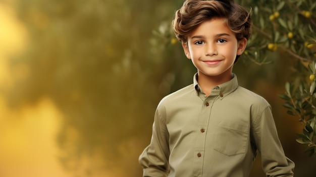 Kid with a forest background