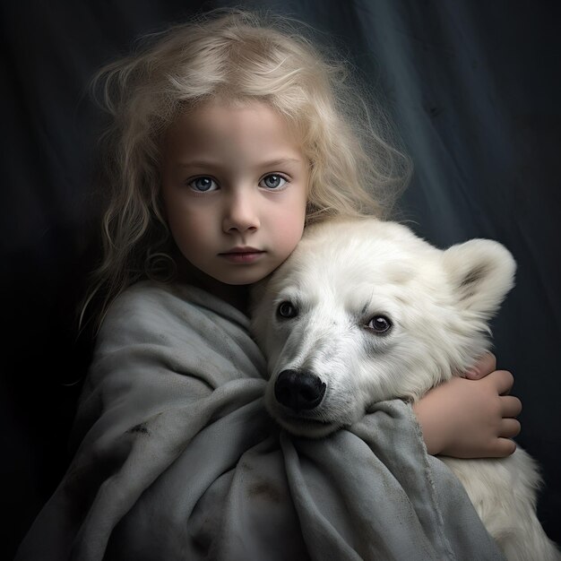 Photo kid with a teddy