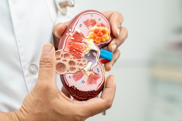 Foto malattia renale malattia renale cronica ckd medico tenere modello per studiare e trattare in ospedale