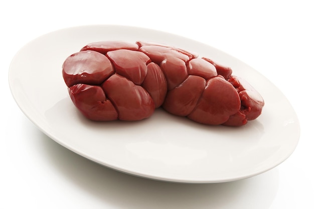 Kidney of veal in white background