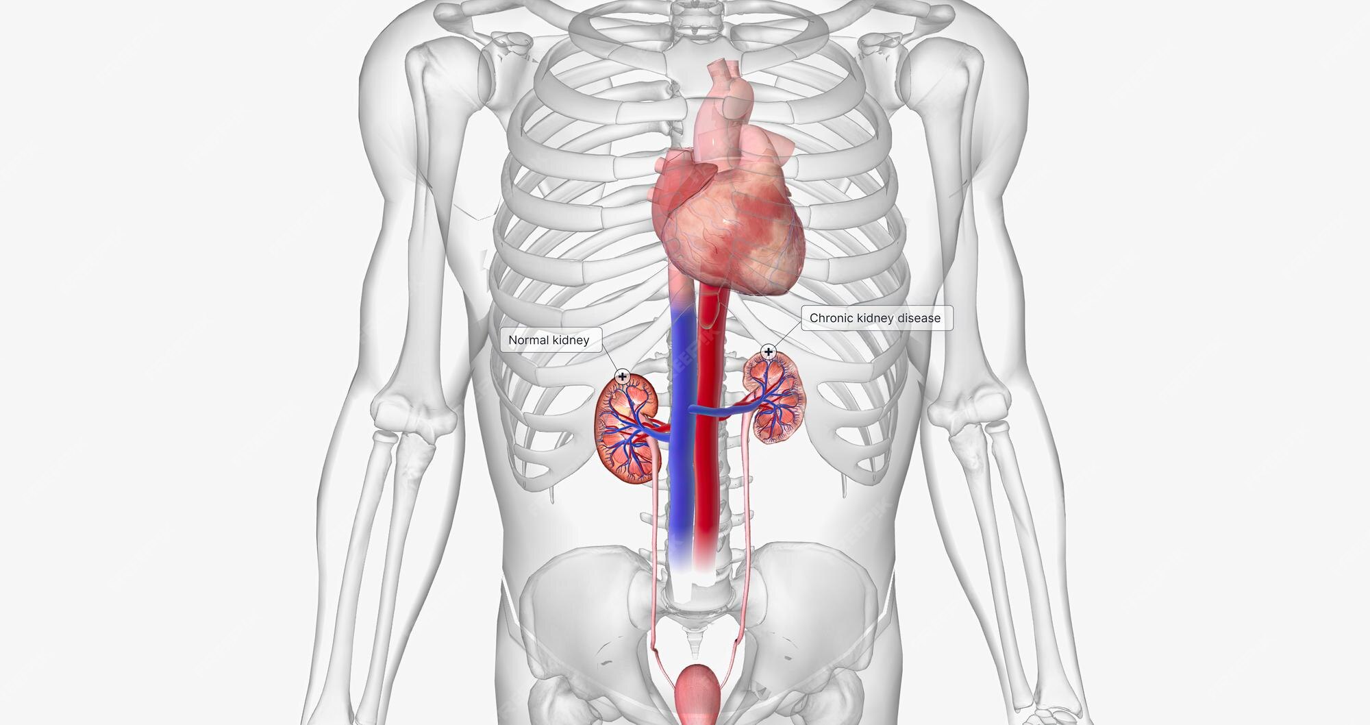 Premium Photo The kidneys filter waste out of the blood for the