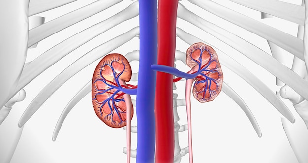 The kidneys filter waste out of the blood for the entire body