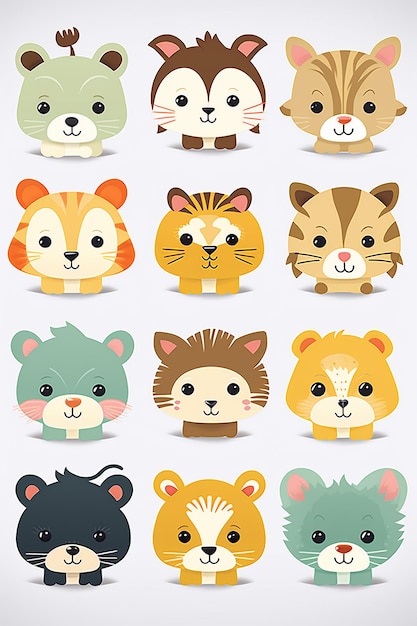 Photo kids animal sticker card