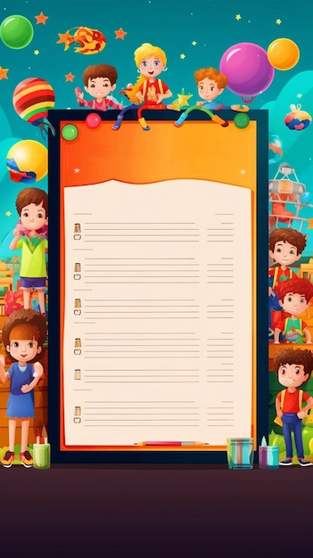 Kids back to school background with copy space