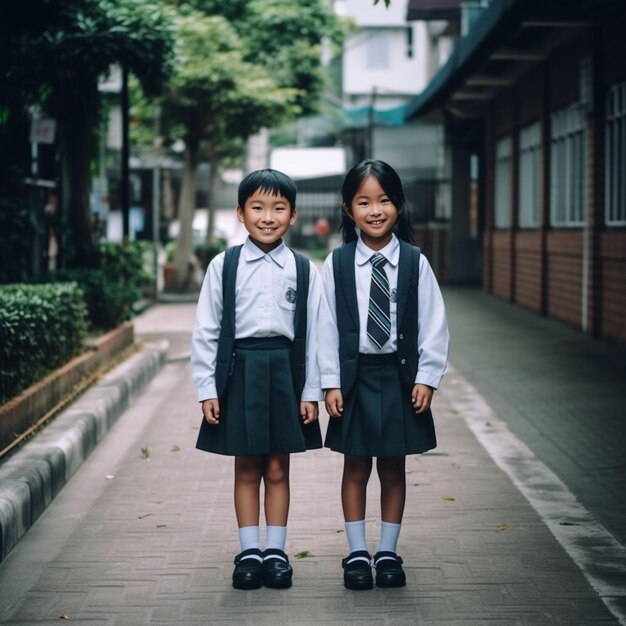 kids back to school with backpacks and books