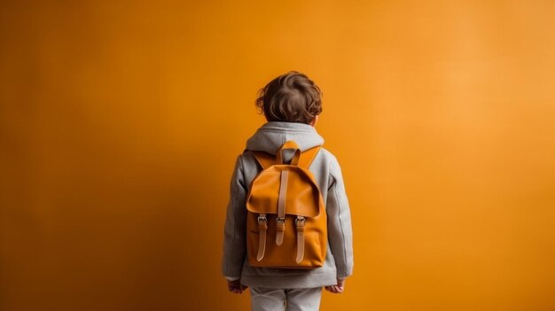 Photo kids back to school with backpacks and books