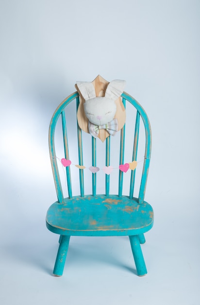 Photo kids blue chair decoration